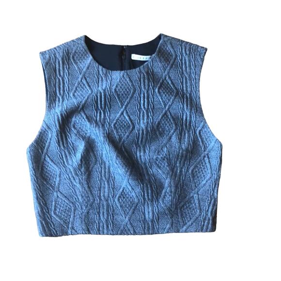 Alice & Olivia Top Gray Knit Cropped - Picture 5 of 8